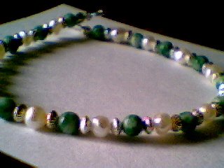 Genuine Jadeite & Sterling Silver Bracelet