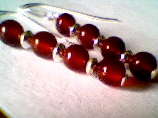 Genuine Carnelian & Sterling Silver Earrings