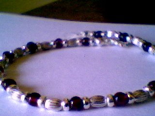 Genuine Garnet and Solid Sterling Silver Bracelet