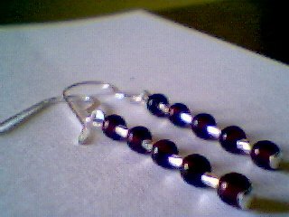 Genuine Garnet Gemstone and Sterling Silver Earrings