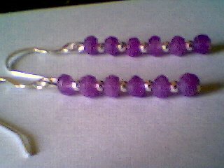 Genuine Lavender Jade and Sterling Silver Earrings