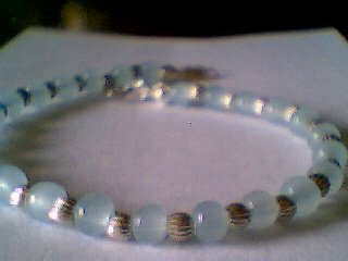 Genuine Amazonite and Sterling Silver Bracelet
