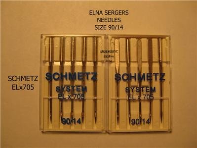 ELNA SERGER SCHMETZ SYSTEM ELx705 90/14 NEEDLES NEW