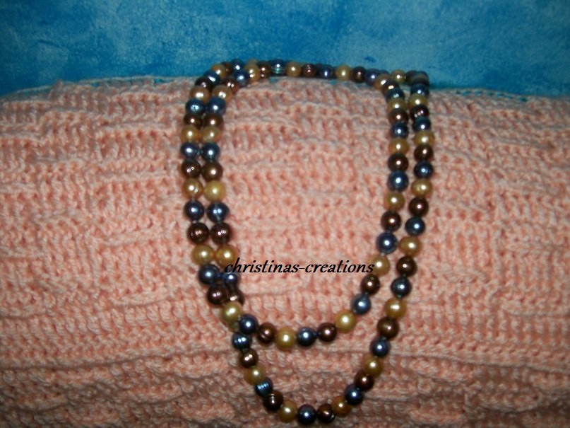 Large Multi-Colored Pearl 40 in. Necklace
