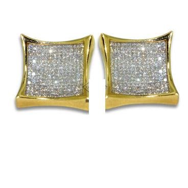 Diamond Earrings - Invisible Setting Square Earrings