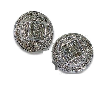 Diamond Earrings - Invisible White Diamond Earrings