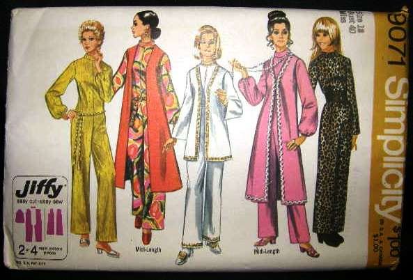 Vintage 1970's Simplicity Jiffy Sewing Pattern 9071 Jumpsuit Jacket and Vest Plus Size 18 UNCUT