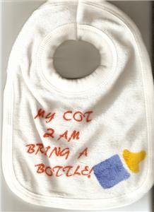 BABY BOYS FUNNY SLOGAN BIB TERRY TOWELLING COTTON NEW