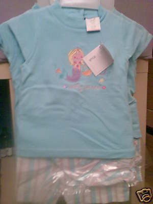 BABY GIRLS PRETTY MERMAID HAT, SHORTS AND TOP SET NEW WITH TAGS AGE 12-18 MONTHS
