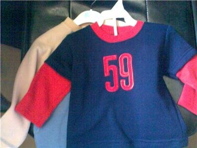 ONE NAVY AND RED LONG SLEEVE TOP WITH 59 LOGO AGE 12 - 18 MONTHS NEW WITH TAGS