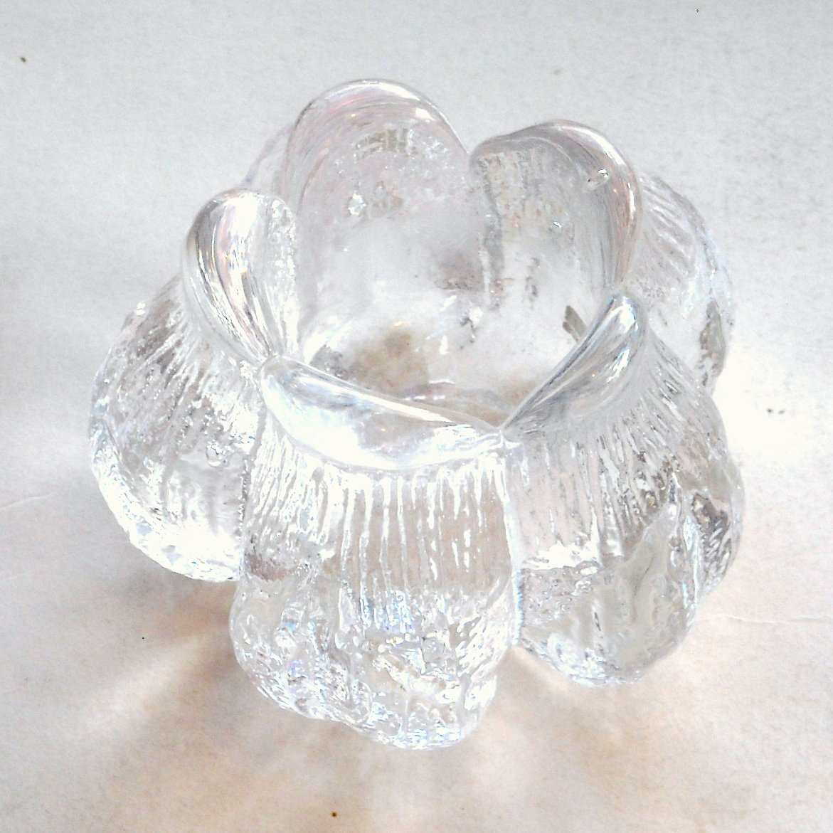 Kosta Boda Sweden Rosebud Full Lead Crystal Votive Candle Holder