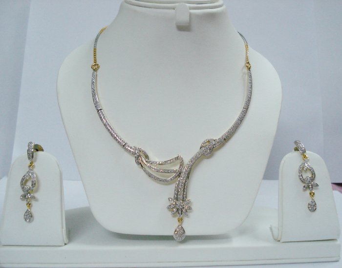 Desinger American Diamond Necklace Set- S27. Free Shipping Worldwide.