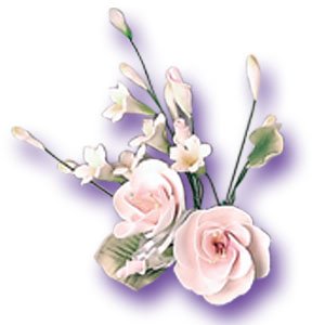 9 x Pink Rose Sugar Gum Paste Flower Wedding Cake Display Toppers 4" x 6"