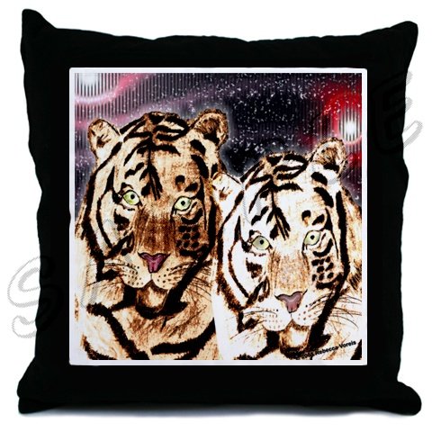 New Throw Pillow with Tiger Art