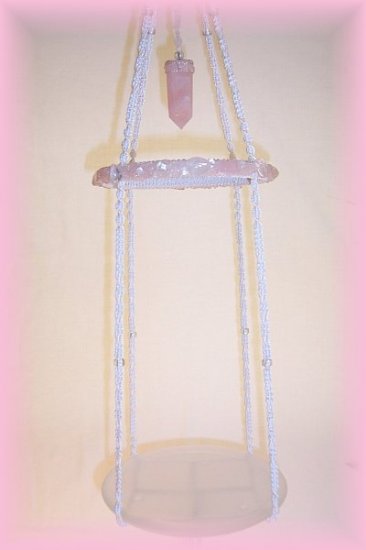Hanging Rose Quartz Display Shelf