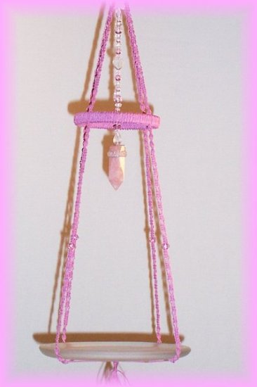 Hanging Pink Jute Display Shelf
