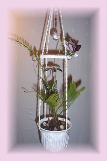 Austrian Crystal & Stained Glass Butterfly Plant Hanger