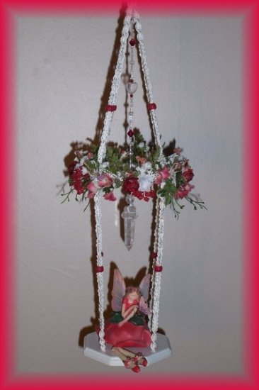 Hanging Red Rose Fairy Swing