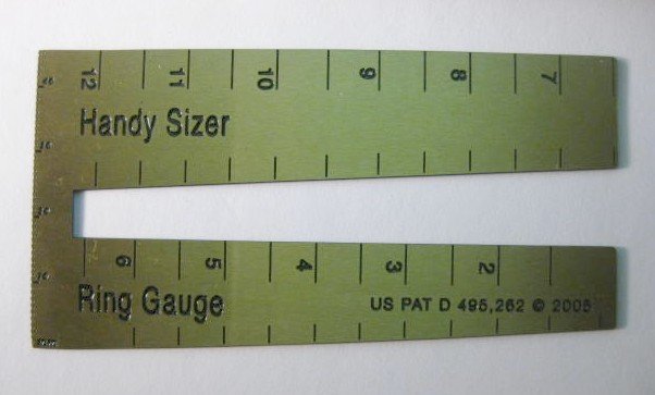 Credit Card Size, Solid Brass Ring Sizer