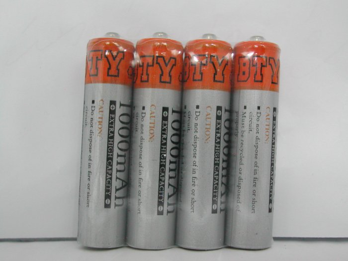 BTY Rechargeable Battery AAA size 1000mAh