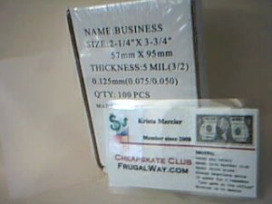 Laminate Pouches for Business Cards 2.25 X 3.75 - 100 pcs