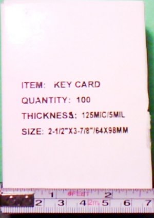 Thermal laminates key card size 2 1/2 x 3 7/8 inches