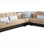 Natural Naomai Brown/Brown leathertte Sectional Sofa Sleeper