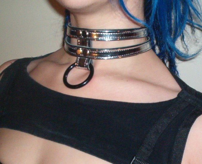 Catalyst - Leather & Silver Metallic Collar CS7-9000