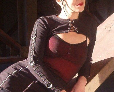 Assimilate - Front Lace Half Shirt with D rings on Sleeves