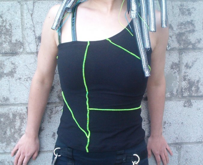 Control Freak - Assymetrical Tank with Contrast Stitching HT2-4015