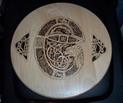 Celtic Pyrographed Beech Wood Platter