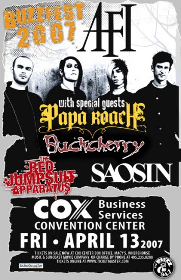 AFI papa roach Buckcherry CONCERT POSTER saosin