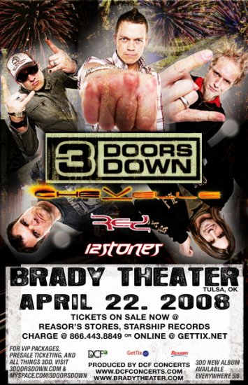 3 DOORS DOWN chevelle Promotional CONCERT POSTER