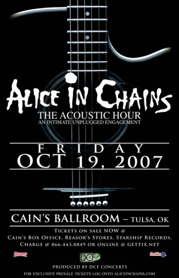 ALICE IN CHAINS rare promotional CONCERT POSTER collectible