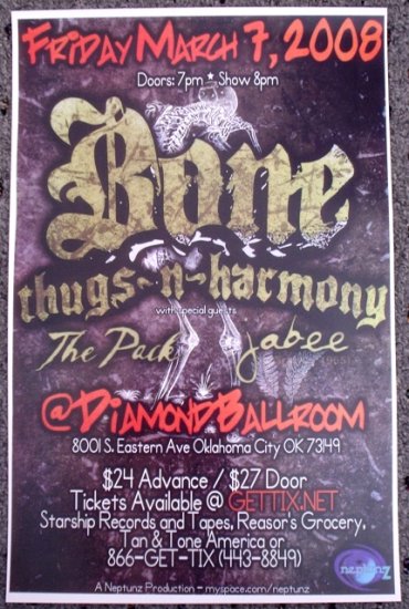 BONE THUGS N HARMONY pack Jabee CONCERT poster collectible