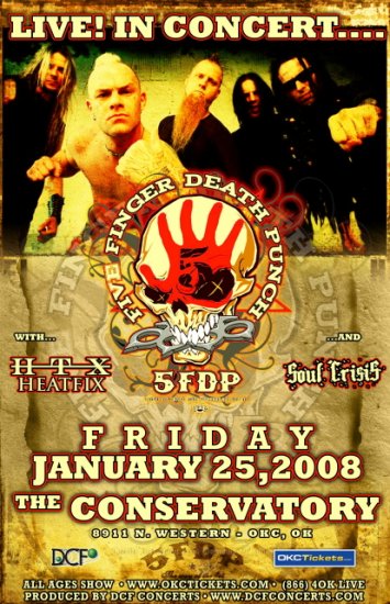 FIVE FINGER DEATH PUNCH concert poster HEATFIX 5FDP
