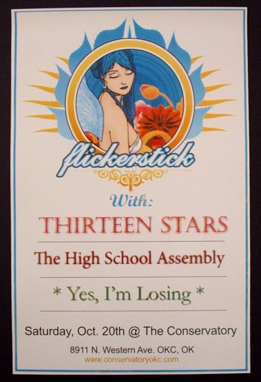 FLICKERSTICK thirteen stars Promotional CONCERT poster collectible