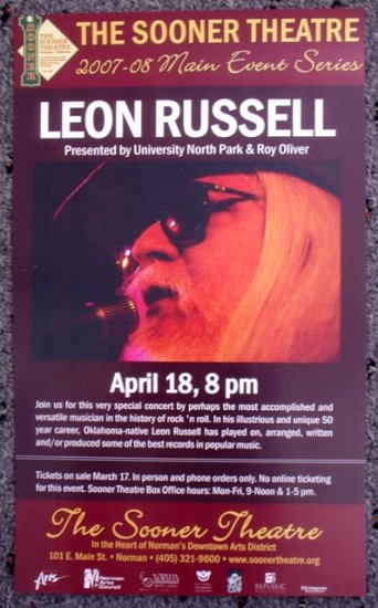 LEON RUSSELL rare promotional CONCERT poster collectible