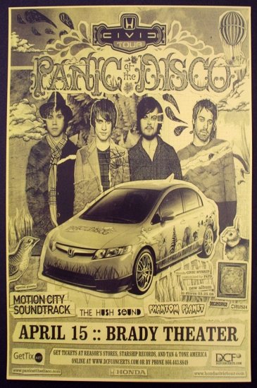 PANIC AT THE DISCO rare promotional CONCERT poster collectible