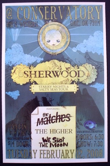 SHERWOOD matches Higher promotional CONCERT poster collectible