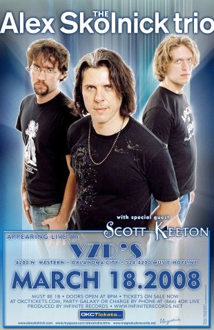 ALEX SKOLNICK TRIO rare promotional CONCERT poster collectible