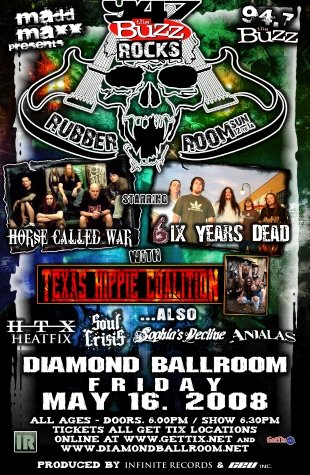 HORSE CALLED WAR 6ix years dead CONCERT POSTER collectible