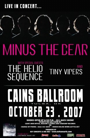 MINUS THE BEAR tiny vipers CONCERT POSTER helio rare