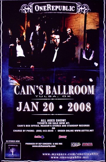 ONE REPUBLIC rare promotional CONCERT poster collectible