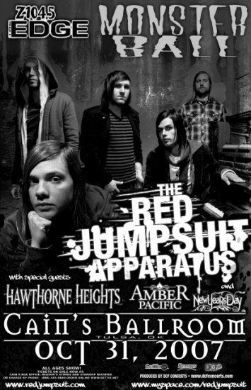 RED JUMPSUIT APPARATUS hawthorne heights CONCERT poster collectible