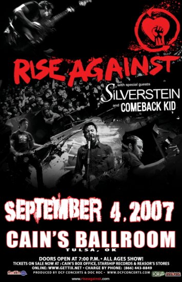 RISE AGAINST silverstein COMEBACK KID concert poster collectible