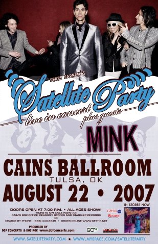 SATELLITE PARTY perry farrell CONCERT POSTER mink collectible