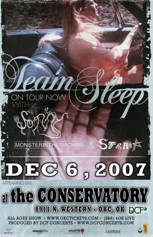 TEAM SLEEP rare promotional CONCERT POSTER collectible