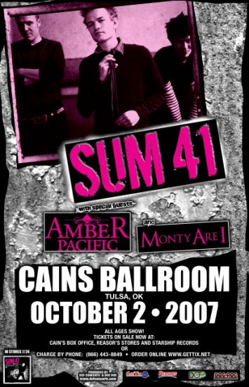 SUM 41 rare promotional CONCERT POSTER amber pacific collectible