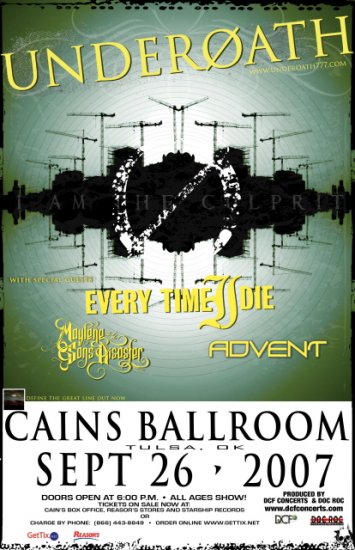 UNDEROATH every time i die CONCERT POSTER promotional collectible